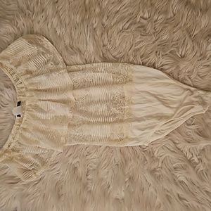 Top10 White Lace Off-Shoulder Mesh Bodysuit | Size Medium